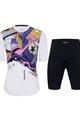 HOLOKOLO Cycling short sleeve jersey and shorts - FANTASY ELITE LADY - white/black/multicolour
