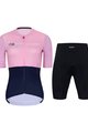 HOLOKOLO Cycling short sleeve jersey and shorts - VIBES LADY - pink/blue/black