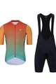 HOLOKOLO Cycling short sleeve jersey and shorts - INFINITY - orange/red/green/black