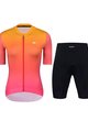 HOLOKOLO Cycling short sleeve jersey and shorts - INFINITY LADY - black/pink/orange