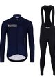 HOLOKOLO Cycling long sleeve jersey and bibtights - VIBES WINTER - blue/black