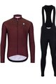 HOLOKOLO Cycling long sleeve jersey and bibtights - STARLIGHT WINTER - bordeaux/black