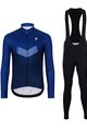 HOLOKOLO Cycling long sleeve jersey and bibtights - ARROW WINTER - black/blue