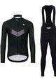 HOLOKOLO Cycling long sleeve jersey and bibtights - ARROW WINTER - black/grey