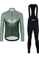HOLOKOLO Cycling long sleeve jersey and bibtights - ARROW WINTER - black/green