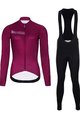 HOLOKOLO Cycling long sleeve jersey and bibtights - VIBES LADY WINTER - pink/black