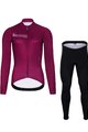 HOLOKOLO Cycling long sleeve jersey and bibtights - VIBES LADY WINTER - pink/black