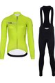 HOLOKOLO Cycling long sleeve jersey and bibtights - VIBES LADY WINTER - black/yellow