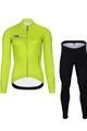 HOLOKOLO Cycling long sleeve jersey and bibtights - VIBES LADY WINTER - yellow/black