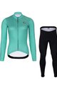 HOLOKOLO Cycling long sleeve jersey and bibtights - STARLIGHT LADY W - light blue/black
