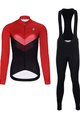 HOLOKOLO Cycling long sleeve jersey and bibtights - ARROW LADY WINTER - red/black