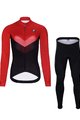 HOLOKOLO Cycling long sleeve jersey and bibtights - ARROW LADY WINTER - red/black