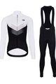 HOLOKOLO Cycling long sleeve jersey and bibtights - ARROW LADY WINTER - white/black