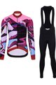 HOLOKOLO Cycling long sleeve jersey and bibtights - SUNSET LADY WINTER - black/multicolour