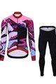 HOLOKOLO Cycling long sleeve jersey and bibtights - SUNSET LADY WINTER - multicolour/black