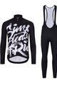 HOLOKOLO Cycling long sleeve jersey and bibtights - STREETBEAT WINTER - white/black