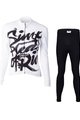 HOLOKOLO Cycling long sleeve jersey and bibtights - STREETBEAT LADY W - black/white