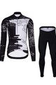 HOLOKOLO Cycling long sleeve jersey and bibtights - VENTURE LADY WINTER - white/black