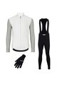 HOLOKOLO Cycling long sleeve jersey and bibtights - PERFORMANCE WINTER - beige/black