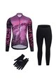 RIVANELLE BY HOLOKOLO Cycling winter set with jacket - ROSESCAPE - purple/black