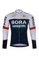 BONAVELO Cycling long sleeve jersey and bibtights - BORA 2025 WINTER - black/white/blue