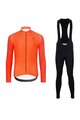 HOLOKOLO Cycling long sleeve jersey and bibtights - PERFORMANCE WINTER - orange/black