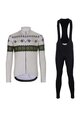 HOLOKOLO Cycling long sleeve jersey and bibtights - FROSTTRAIL WINTER - green/grey/black