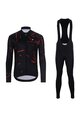 HOLOKOLO Cycling long sleeve jersey and bibtights - PASSION WINTER - black/red
