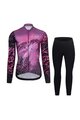 RIVANELLE BY HOLOKOLO Cycling winter set with jacket - ROSESCAPE WINTER - purple/black