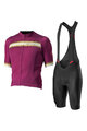 CASTELLI Cycling short sleeve jersey and shorts - GRIMPEUR - black/bordeaux
