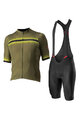 CASTELLI Cycling short sleeve jersey and shorts - GRIMPEUR - green/black