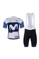 BONAVELO Cycling short sleeve jersey and shorts - MOVISTAR 2025 - white/blue/black