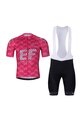 BONAVELO Cycling short sleeve jersey and shorts - EDUCATION FIRST 2025 - pink/black