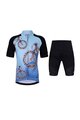 HOLOKOLO Cycling short sleeve jersey and shorts - RIDERS KIDS - black/blue/multicolour