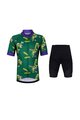 HOLOKOLO Cycling short sleeve jersey and shorts - DINOSAURUS - green/black