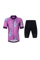 HOLOKOLO Cycling short sleeve jersey and shorts - UNICORNS - purple/black