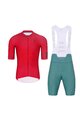 HOLOKOLO Cycling short sleeve jersey and shorts - VICTORIOUS - green/red