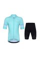 HOLOKOLO Cycling short sleeve jersey and shorts - FLOW JUNIOR - black/green
