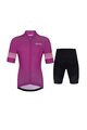HOLOKOLO Cycling short sleeve jersey and shorts - FLOW JUNIOR - purple/black