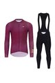 HOLOKOLO Cycling long sleeve jersey and bibtights - VICTORIOUS GOLD - bordeaux/black