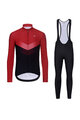 HOLOKOLO Cycling long sleeve jersey and bibtights - ARROW WINTER - red/black