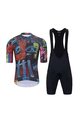 HOLOKOLO Cycling short sleeve jersey and shorts - SELVAGIO  - black/multicolour