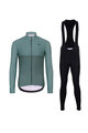 HOLOKOLO Cycling winter set with jacket - STRIPES WINTER - green/black