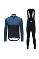 HOLOKOLO Cycling winter set with jacket - STRIPES WINTER - black/blue