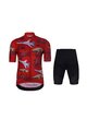 HOLOKOLO Cycling short sleeve jersey and shorts - SPEED - black/red/multicolour