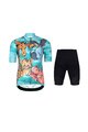 HOLOKOLO Cycling short sleeve jersey and shorts - SAFARI - multicolour/turquoise/black