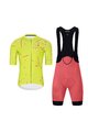 HOLOKOLO Cycling short sleeve jersey and shorts - PASSION - yellow/pink