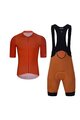 HOLOKOLO Cycling short sleeve jersey and shorts - PERFORMANCE - brown/orange
