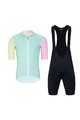 HOLOKOLO Cycling short sleeve jersey and shorts - PERFORMANCE - pink/green