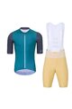 HOLOKOLO Cycling short sleeve jersey and shorts - PERFORMANCE - green/purple/beige